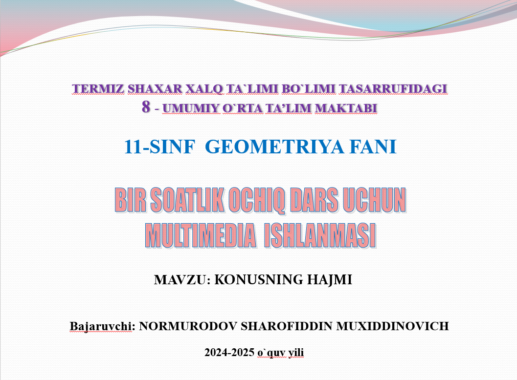 Normurodov Sharofiddin ochiq darslari